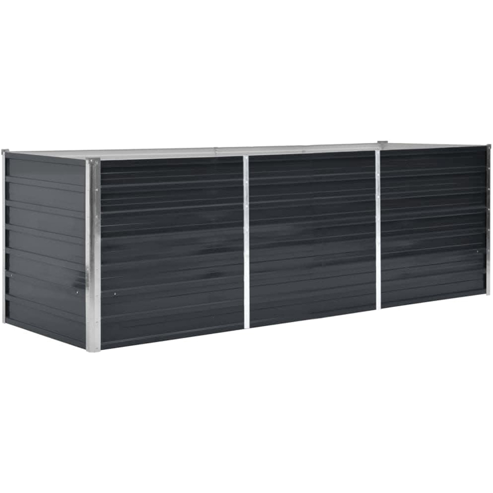 vidaXL Anthracite Galvanised Steel Raised Garden Bed 77 x 80 x 240cm Image 1