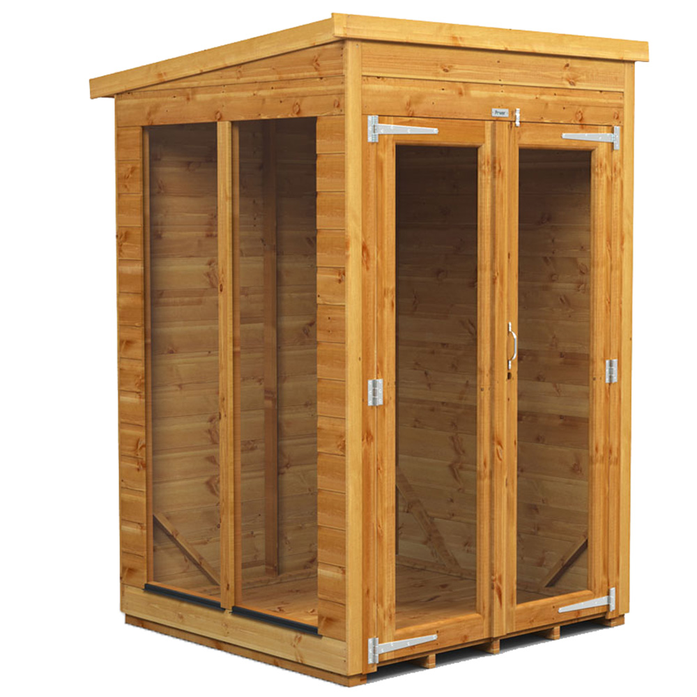 Power Sheds 4 x 4ft Double Door Pent Traditional Summerhouse Image 1
