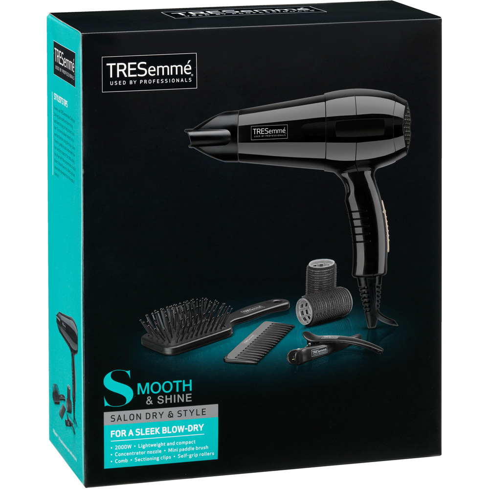 TRESemme Black Lightweight Ceramic Technology Hair Dryer with Attachments Image 2