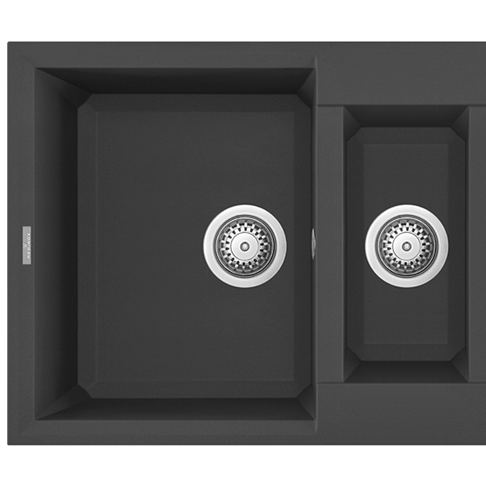 Reginox Easy 475 B black 1.5 Bowl Granite Sink 1000 x 500mm Image 2
