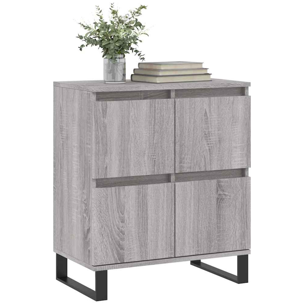 vidaXL 4 Door Grey Sonoma Wooden Sideboard Image 3