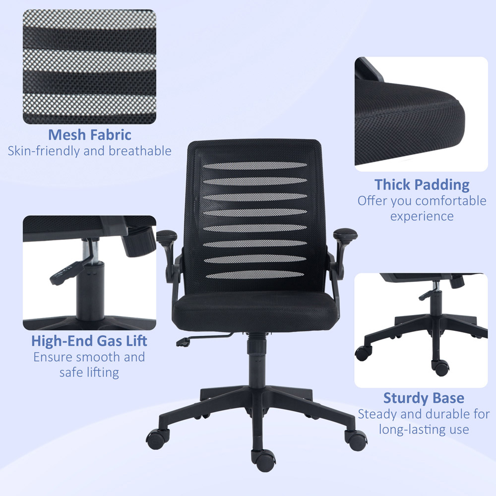 Portland Black Mesh Office Chair with Lumbar Support Image 5