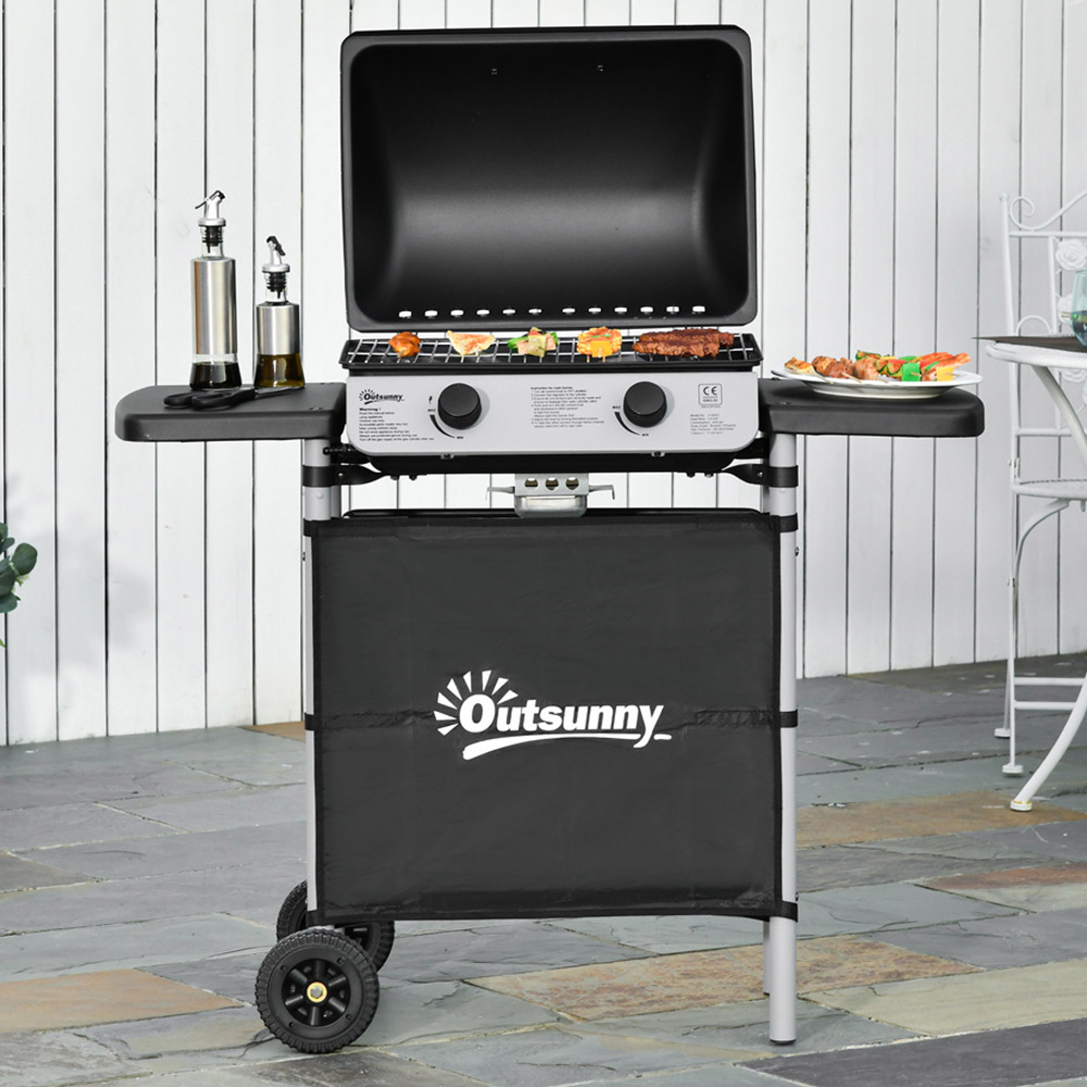 Outsunny 2 Burner Gas BBQ and Cooking Grill Image 2