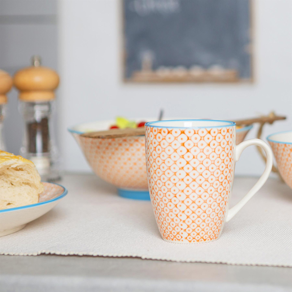 Nicola Spring Orange Hand Printed 24 Piece Dinner Set Image 4
