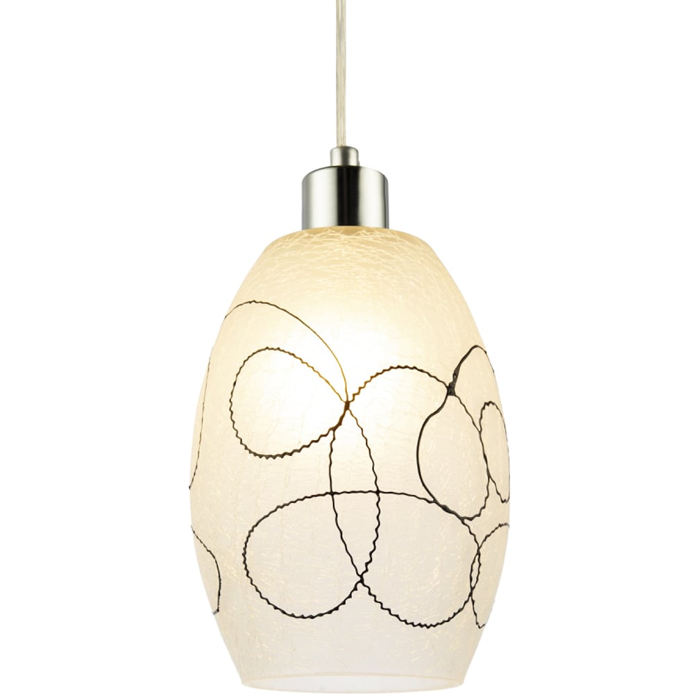 Happy Homewares Frosted White Crackle Glass Pendant Light Shade Image 3