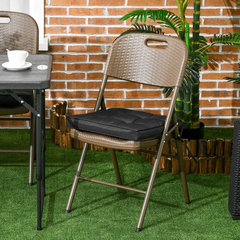 Outsunny Black Garden Seat Cushion 42 x 42cm Image 2