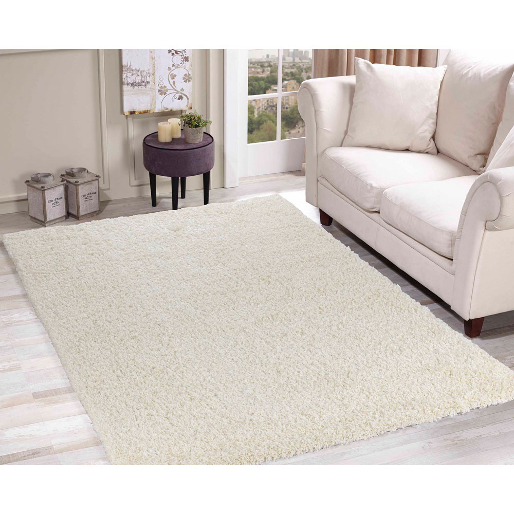 Desire Rugs Oxford Ivory Plain Shaggy Rug 120 x 170cm Image 4