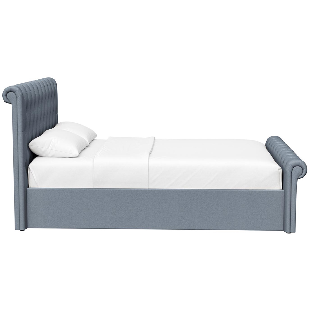 FWStyle Abbey King Size Steel Grey Side Lift Ottoman Bed Frame with Scroll Buttoned Headboard Image 7