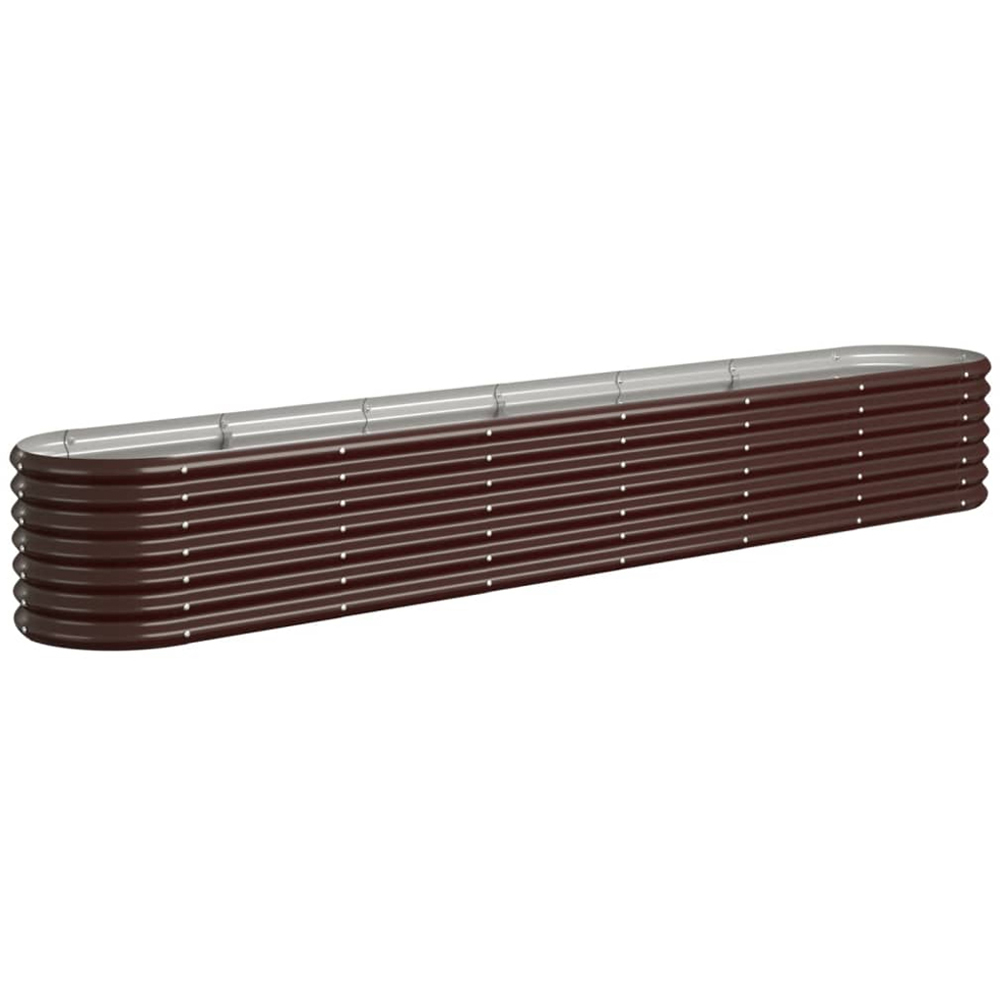 vidaXL Brown Galvanised Steel Raised Garden Bed 36 x 260 x 40cm Image 1