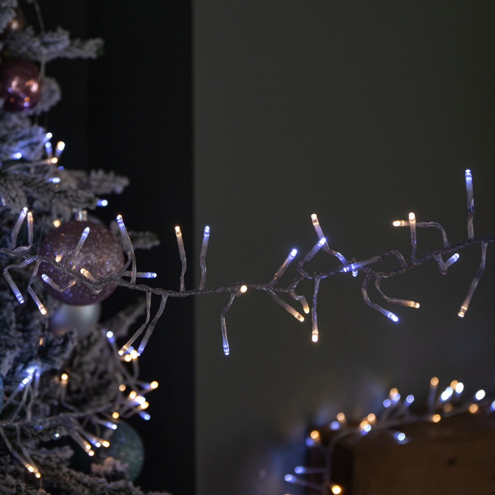 Samuel Alexander 720 White and Warm White LED Clear Cable Christmas Cluster Light 9.3m Image 8