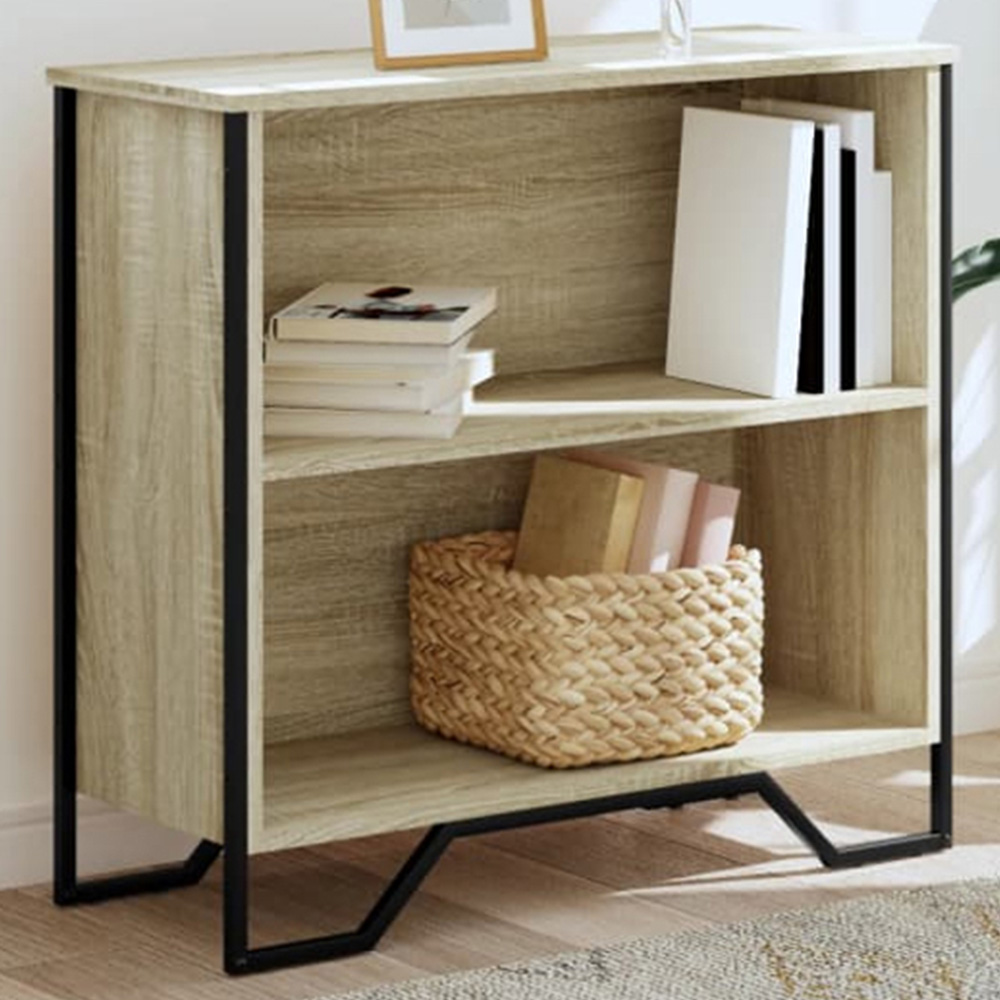 vidaXL 2 Shelf Sonoma Oak Bookcase Image 1