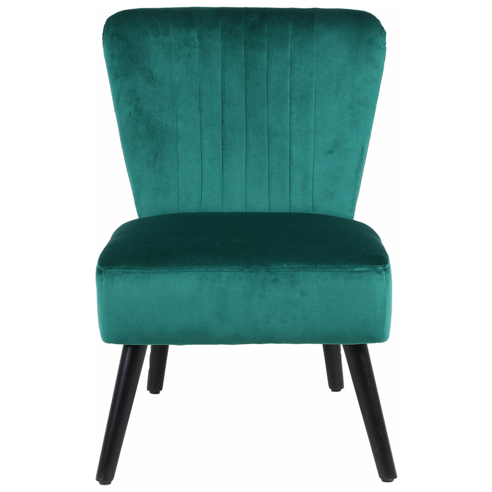 Neo Emerald Green Velvet Shell Accent Chair with Black Legs Image 2