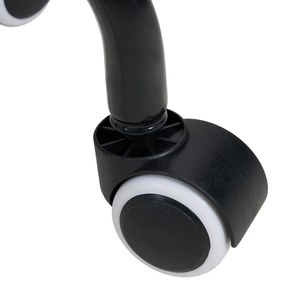 Living and Home Black and Beige PU Leather Height Adjustable Round Rolling Stool Image 5