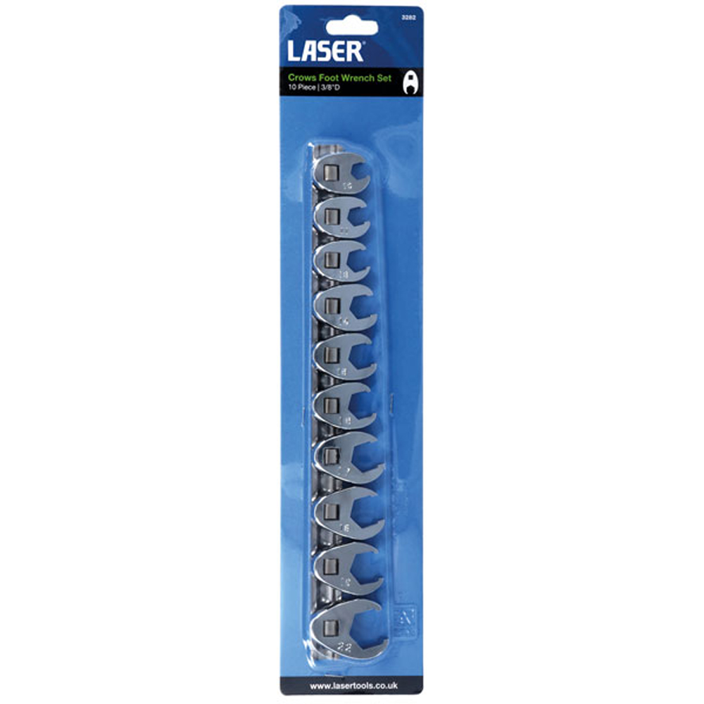 Laser 3282 10 Piece 3/8 inch D Crows Foot Wrench Set Image 6