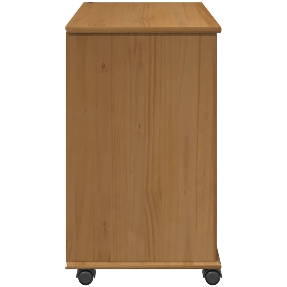 vidaXL Single Door 7 Drawer Honey Brown Rolling Storage Cabinet Image 5