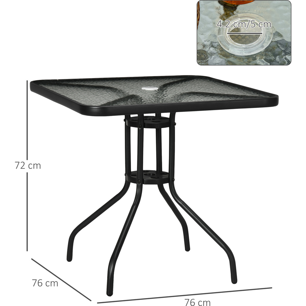 Outsunny 2 Seater Square Garden Dining Table with Umbrella Hole Image 8