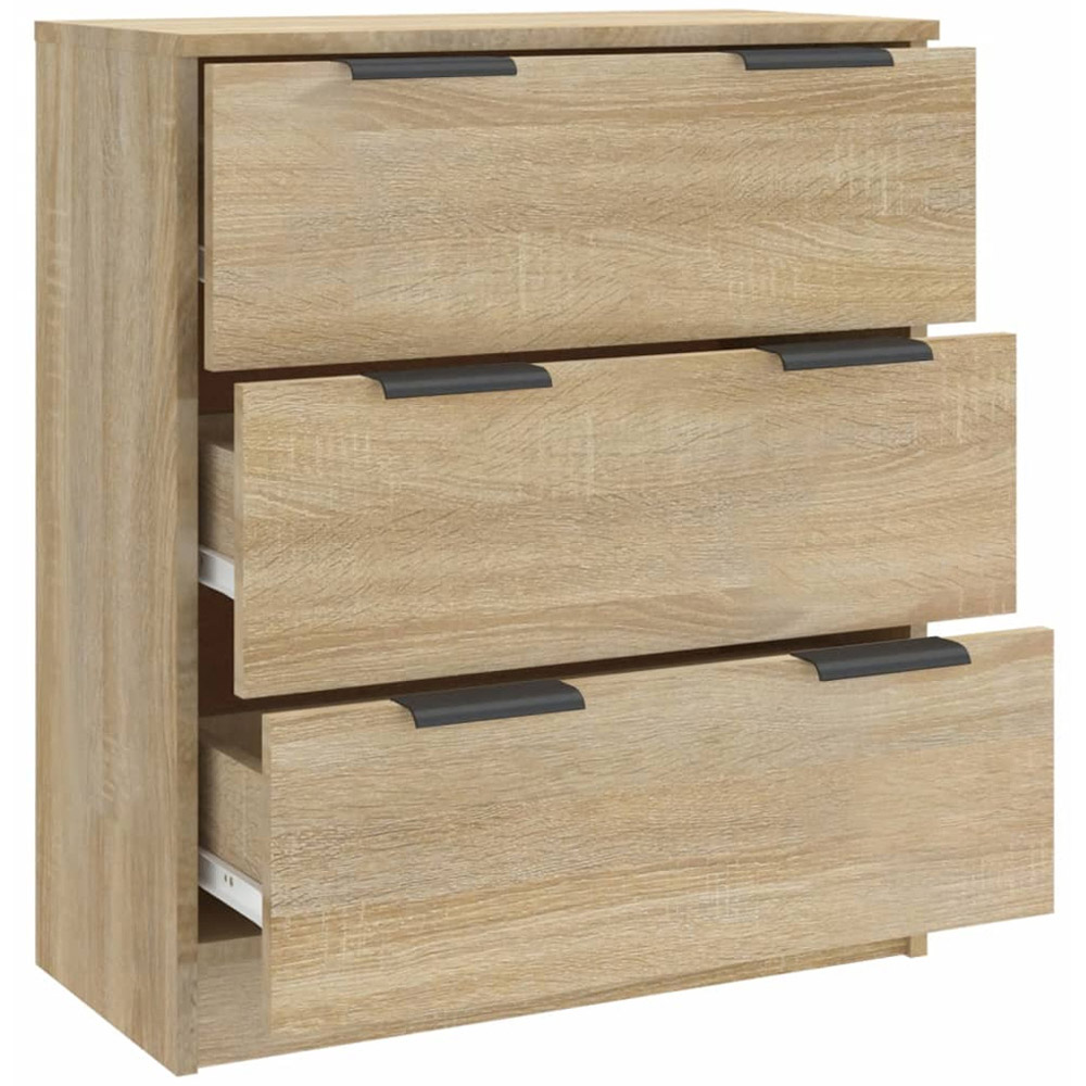vidaXL 3 Drawer Sonoma Oak Sideboard Image 7