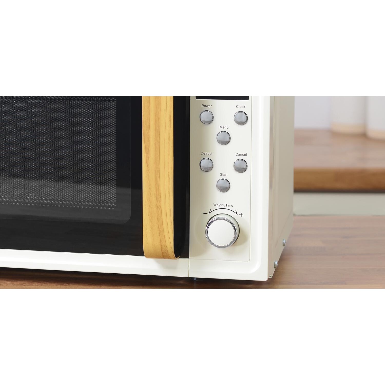 Oslo Cream and Wood Effect 20L Microwave Image 4