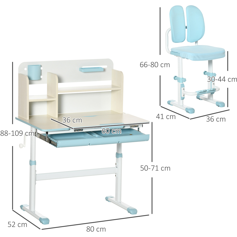 Playful Haven 2 Piece Kids Desk and Chair Set Blue Image 7