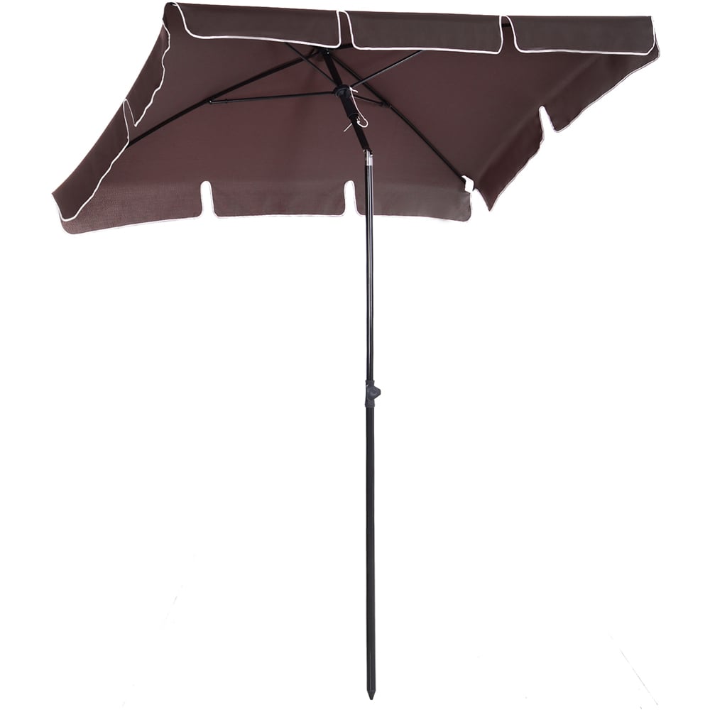 Outsunny Brown Tilting Parasol 2 x 1.25m Image 1