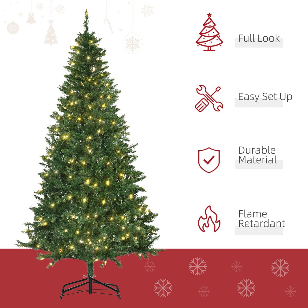Everglow Warm White LED Pre-Lit Green Artificial Christmas Tree 6ft Image 4