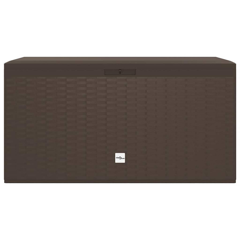vidaXL 290L Brown Polypropylene Garden Storage Box Image 3