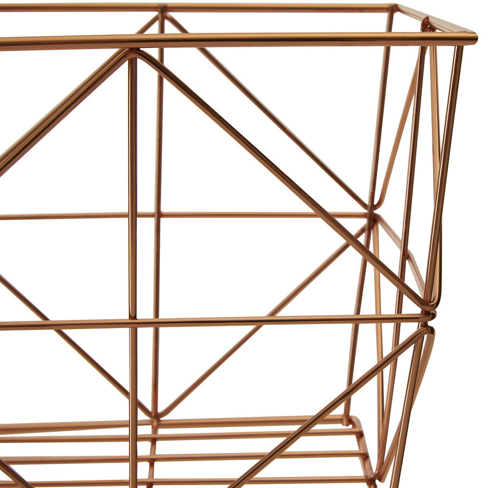 Premier Housewares Vertex Copper Finish Square Basket Image 4