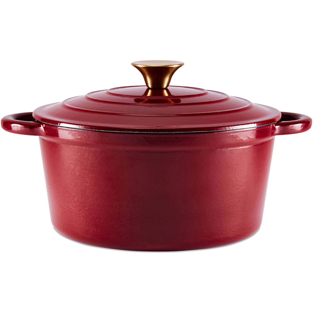 Barbary and Oak 24cm Red Cast Iron Round Casserole Image 1