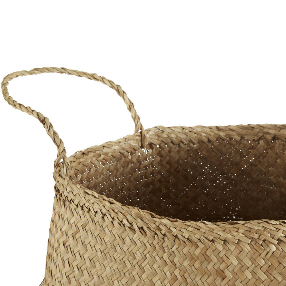 Premier Housewares Black Sequin and Natural Small Seagrass Basket Image 4