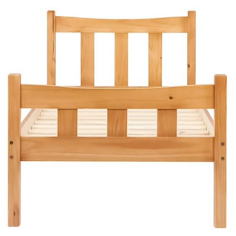 Miami Single Brown Antique Pine Bed Frame Image 3