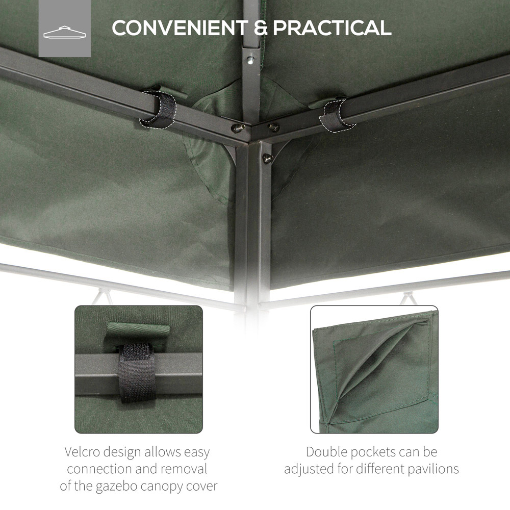 Outsunny 3 x 4m Deep Grey 2 Tier Gazebo Replacement Canopy Image 6
