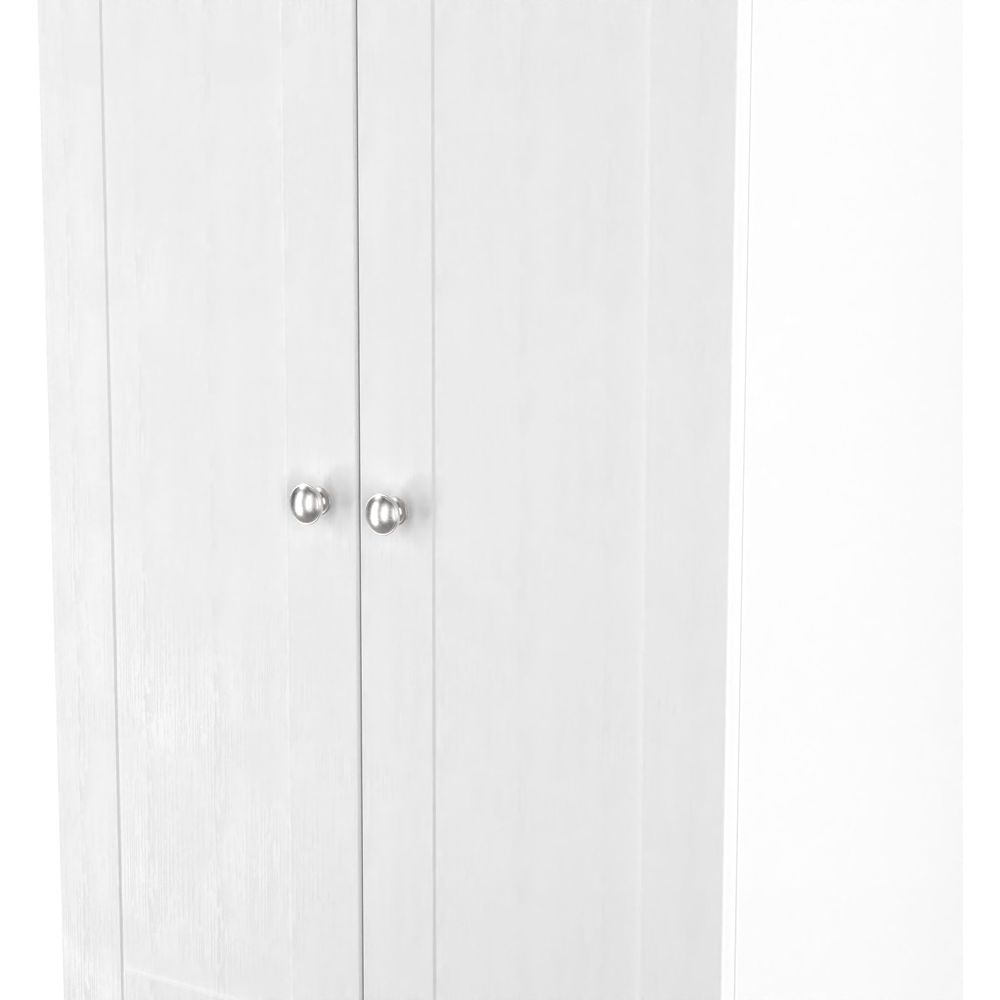 Crowndale Sussex 2 Door 2 Drawer White Ash and Bardolino Oak Tall Wardrobe Ready Assembled Image 8