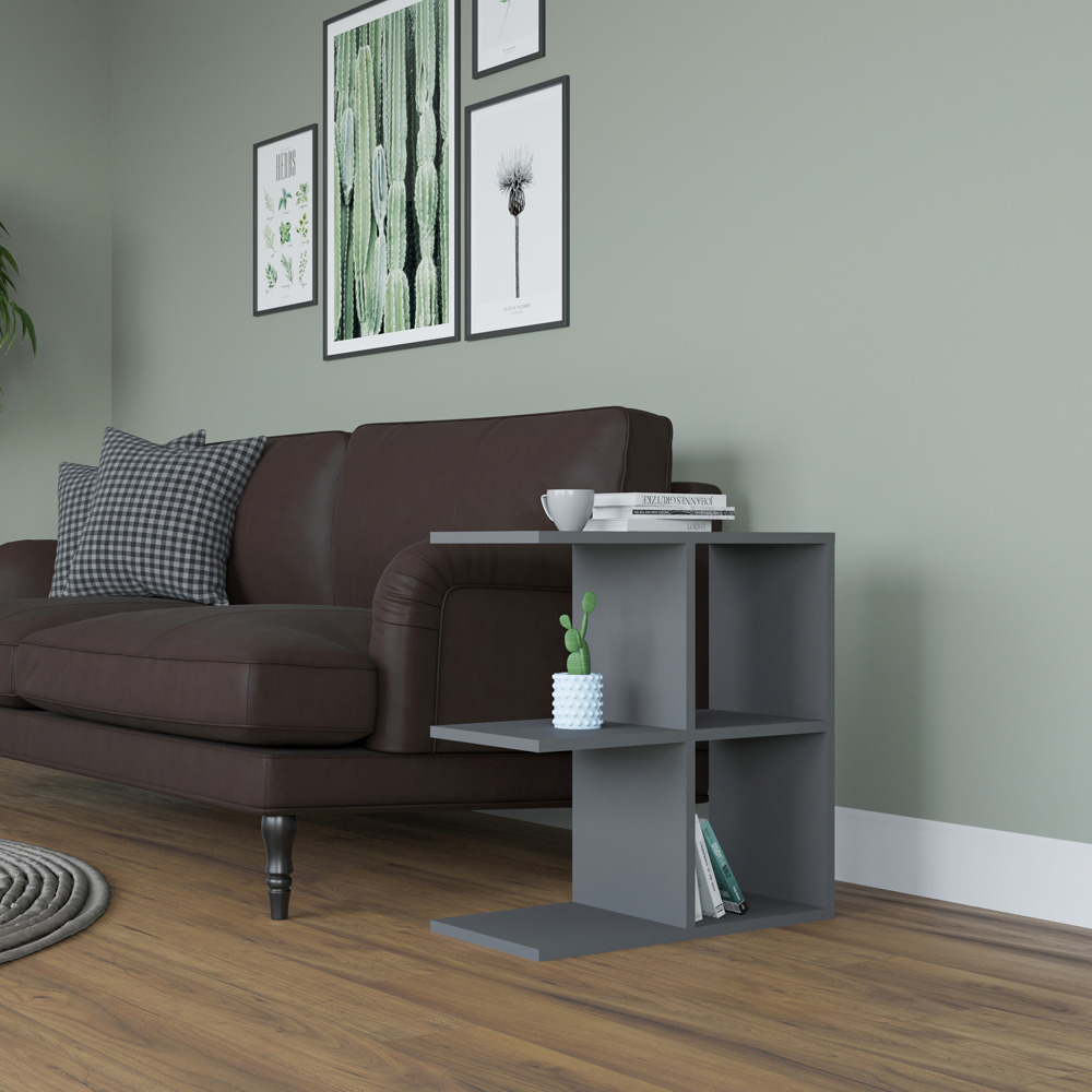 Decorotika Hamlet 4 Shelf Anthracite Side Table Image 3
