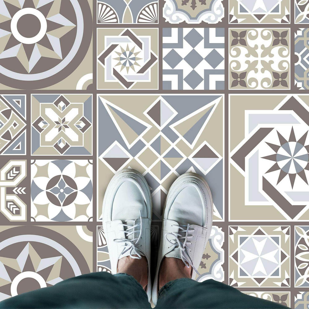 Walplus Limestone Home Floor Tile Stickers Image 4