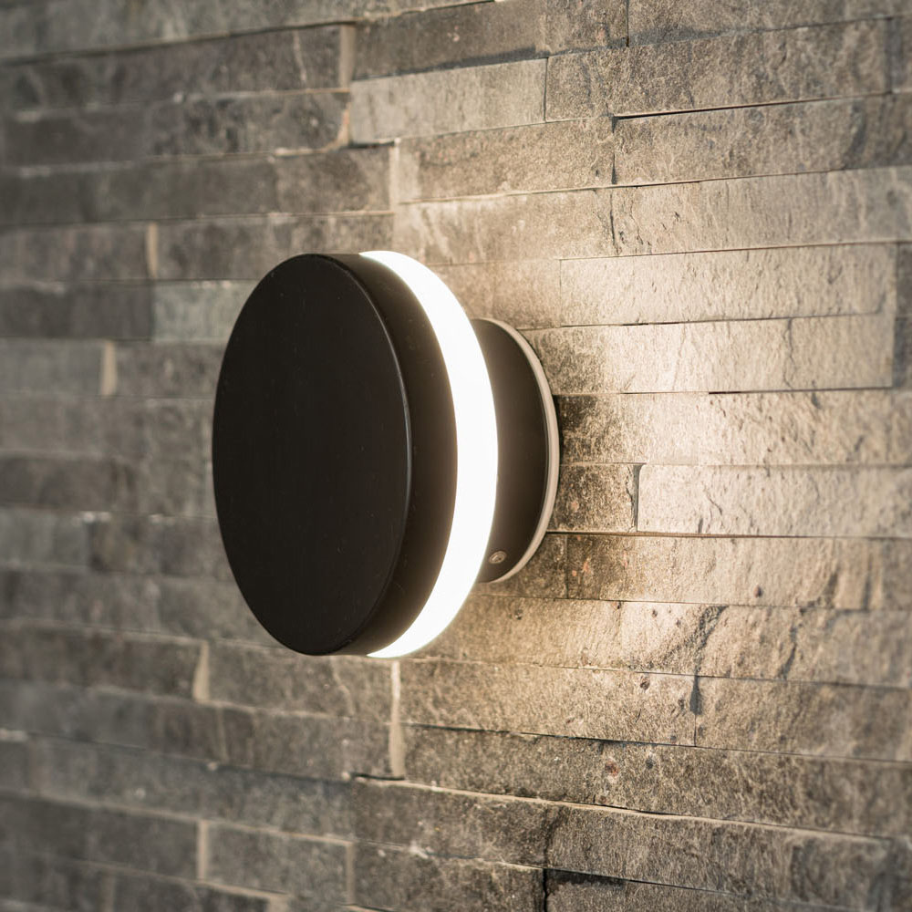 ValueLights Infinity Black Backlit Circle Integrated LED Wall Light Image 2