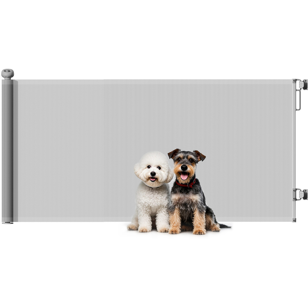 PawHut 180cm Grey Retractable Dog Stair Gate Image 3