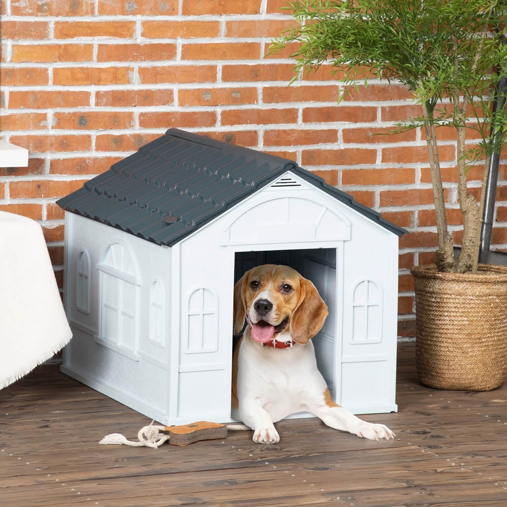 PawHut Grey Medium Dog Kennel Image 2