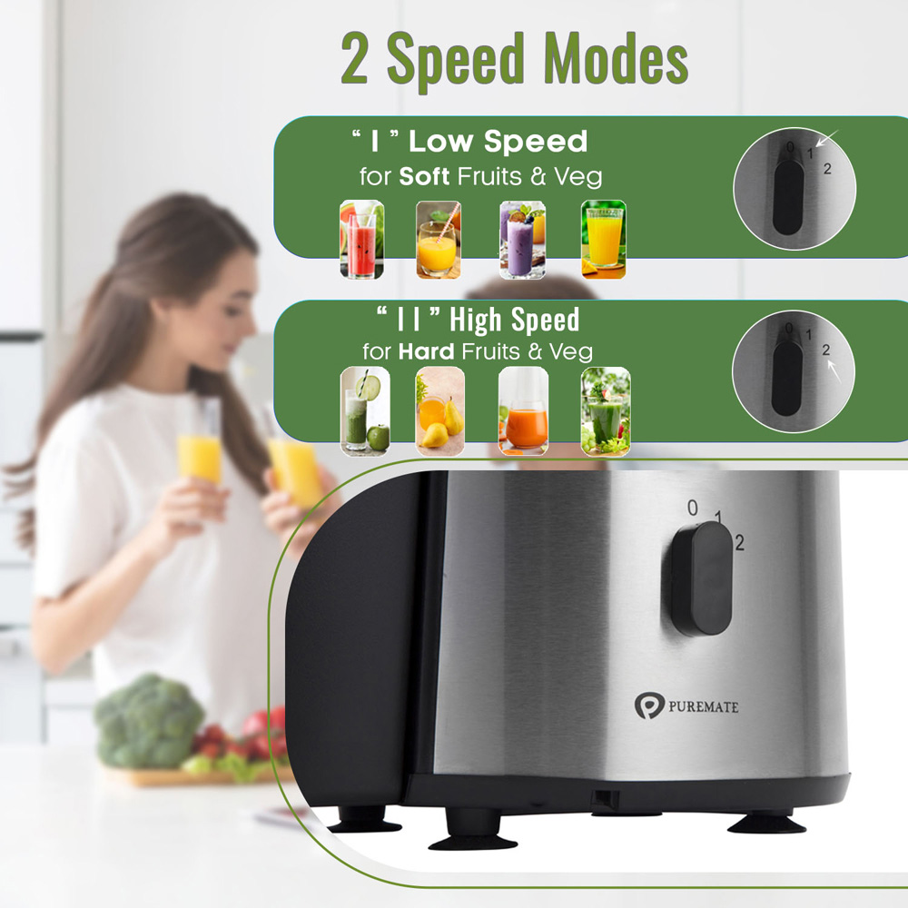 PureMate NaturoPure Silver Professional Whole Fruit Juicer 1000W Image 4