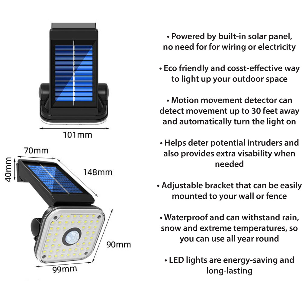 St Helens Black Solar Powered Outdoor PIR with Adjustable Light Image 5