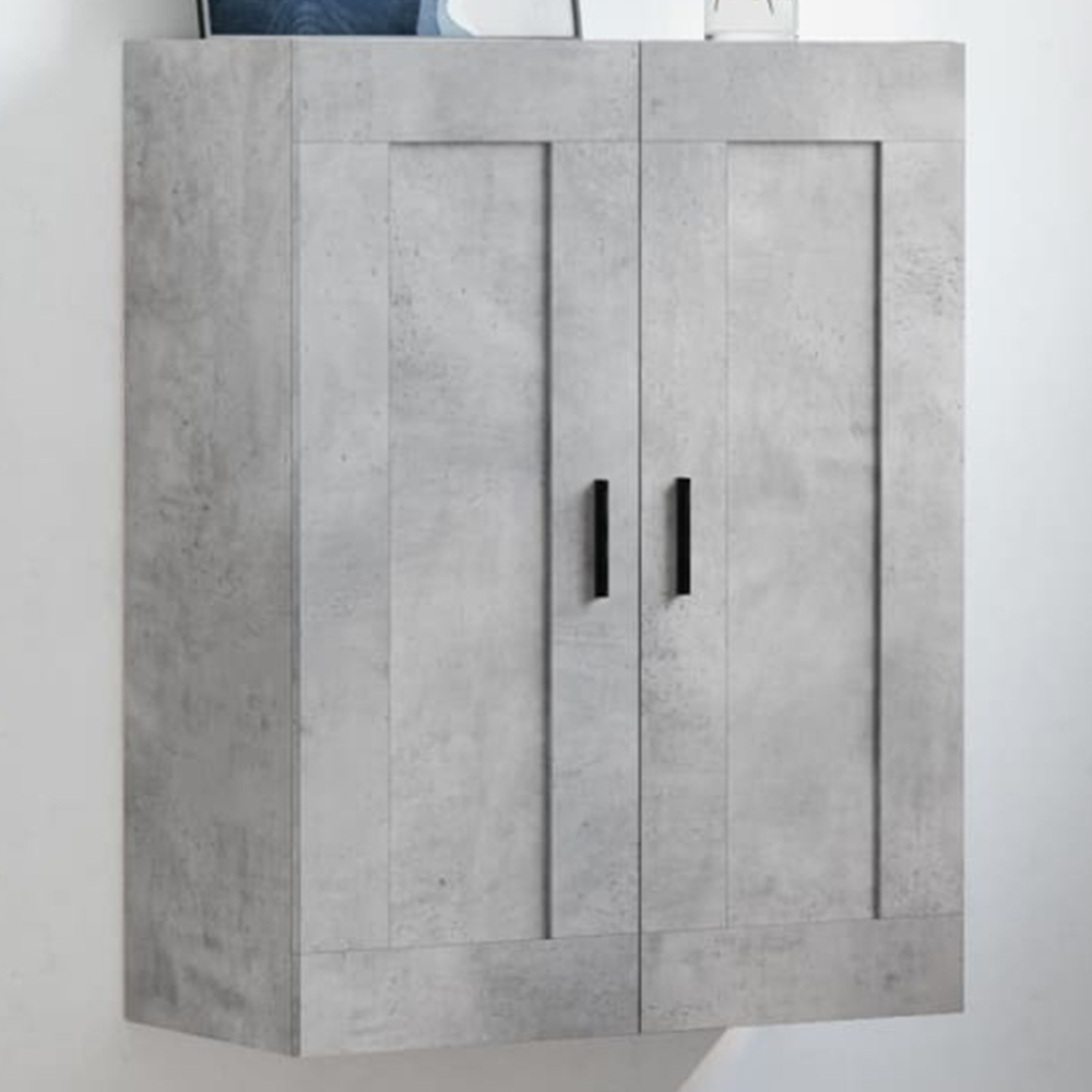 vidaXL 2 Door Concrete Grey Wall Mounted Cabinet Image 1