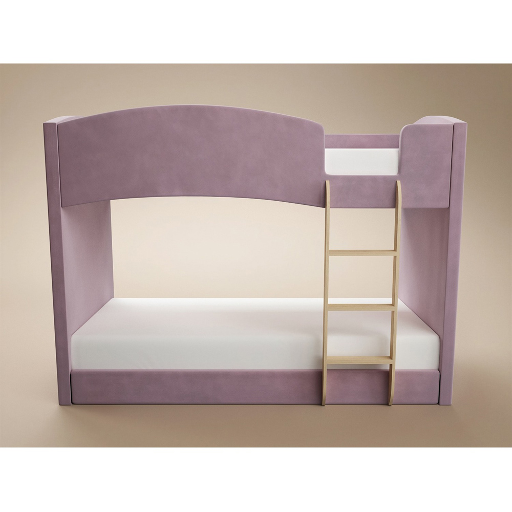 Flair Zoey Pink Velvet Upholstered Bunk Bed Image 3