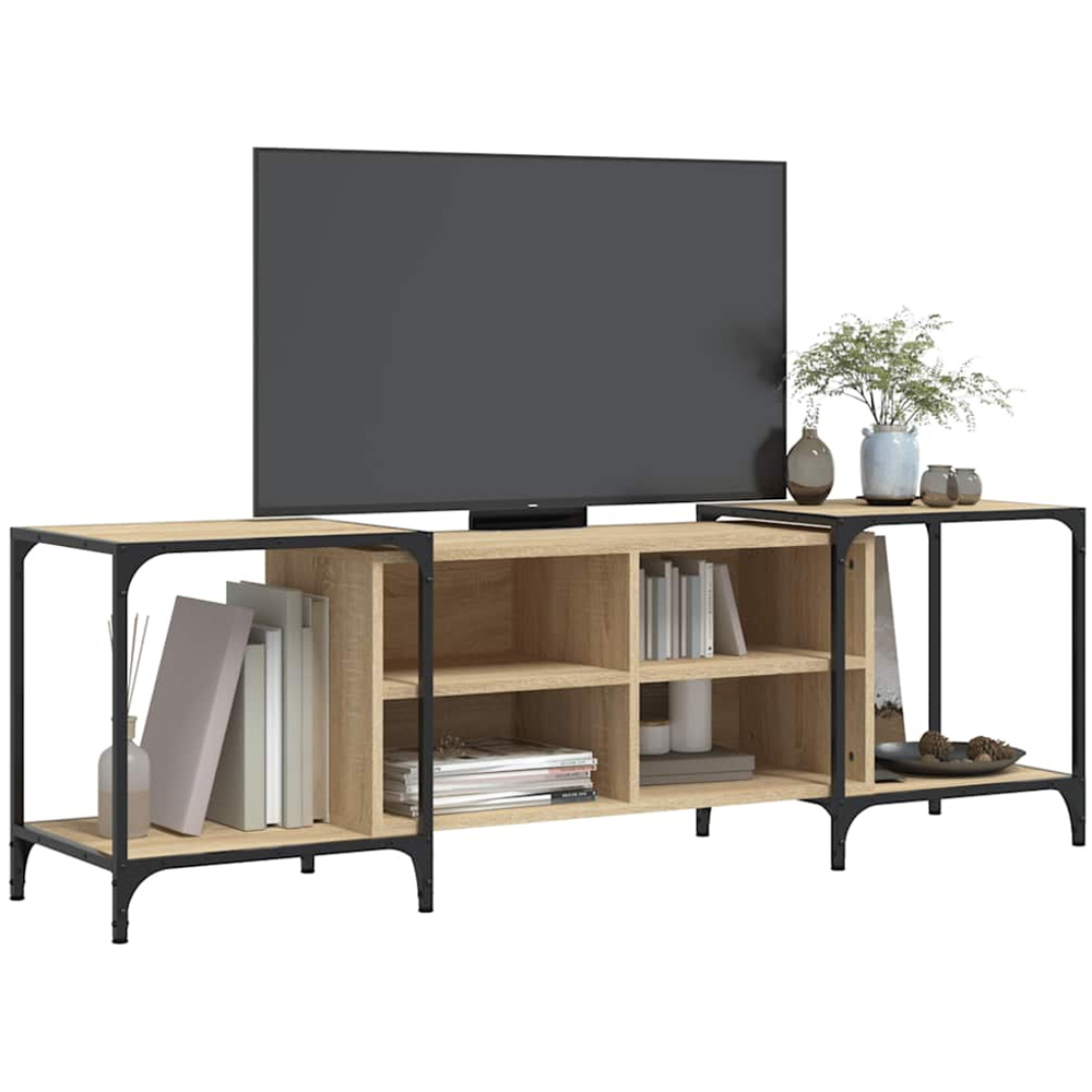 vidaXL 4 Shelf Sonoma Oak Industrial Style Adjustable TV Cabinet Image 3