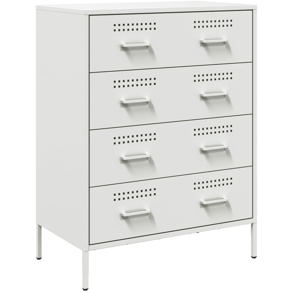 vidaXL 4 Drawer White Steel Sideboard Image 2