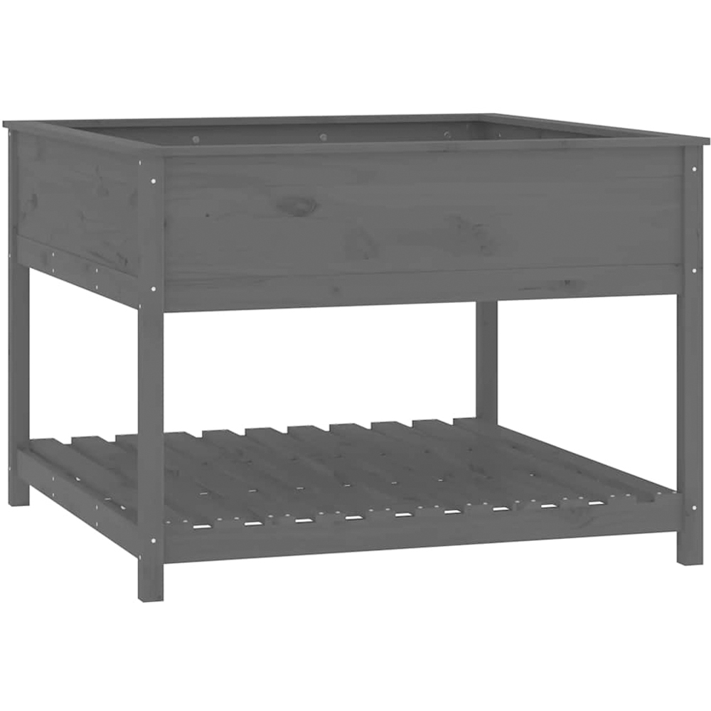 vidaXL Single Shelf Grey Solid Pine Wood Garden Planter 81 x 111.5 x 111.5cm Image 1