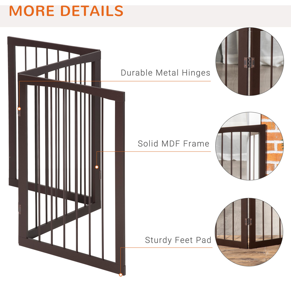 Pawhut Wooden Foldable Free Standing Pet Safety Gate Image 6