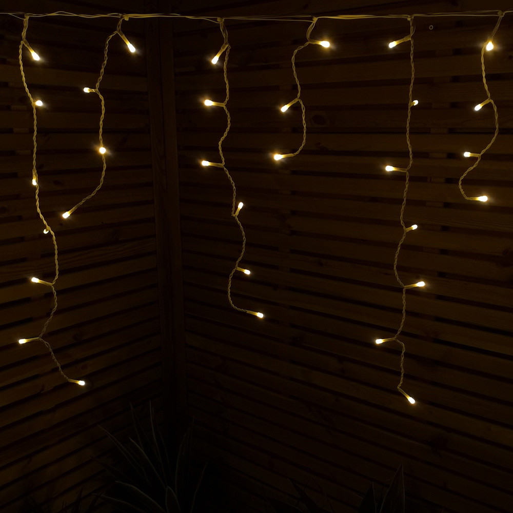 Samuel Alexander 1000 Vintage Gold LED White Cable Frosted Icicle Light 25m Image 7