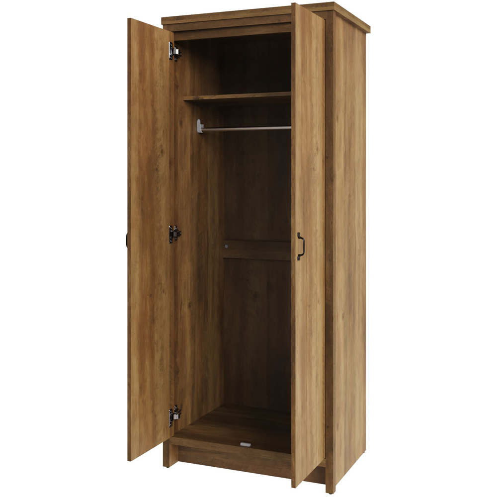 GFW Boston 2 Door Knotty Oak Wardrobe Image 5