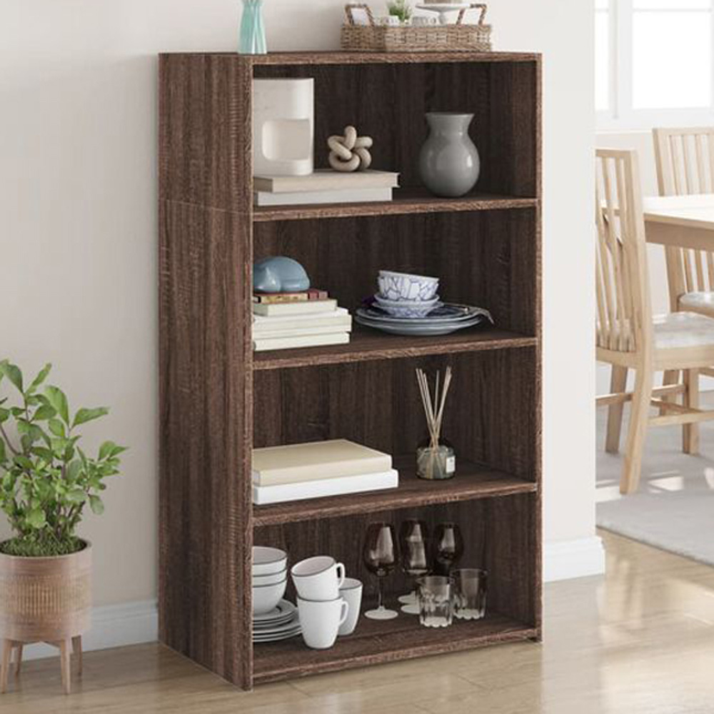 vidaXL 4 Shelf Brown Oak Highboard Image 1