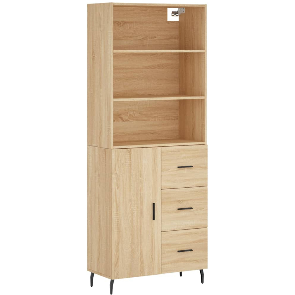 vidaXL Single Door 3 Drawer 3 Shelf Sonoma Oak Highboard Image 2