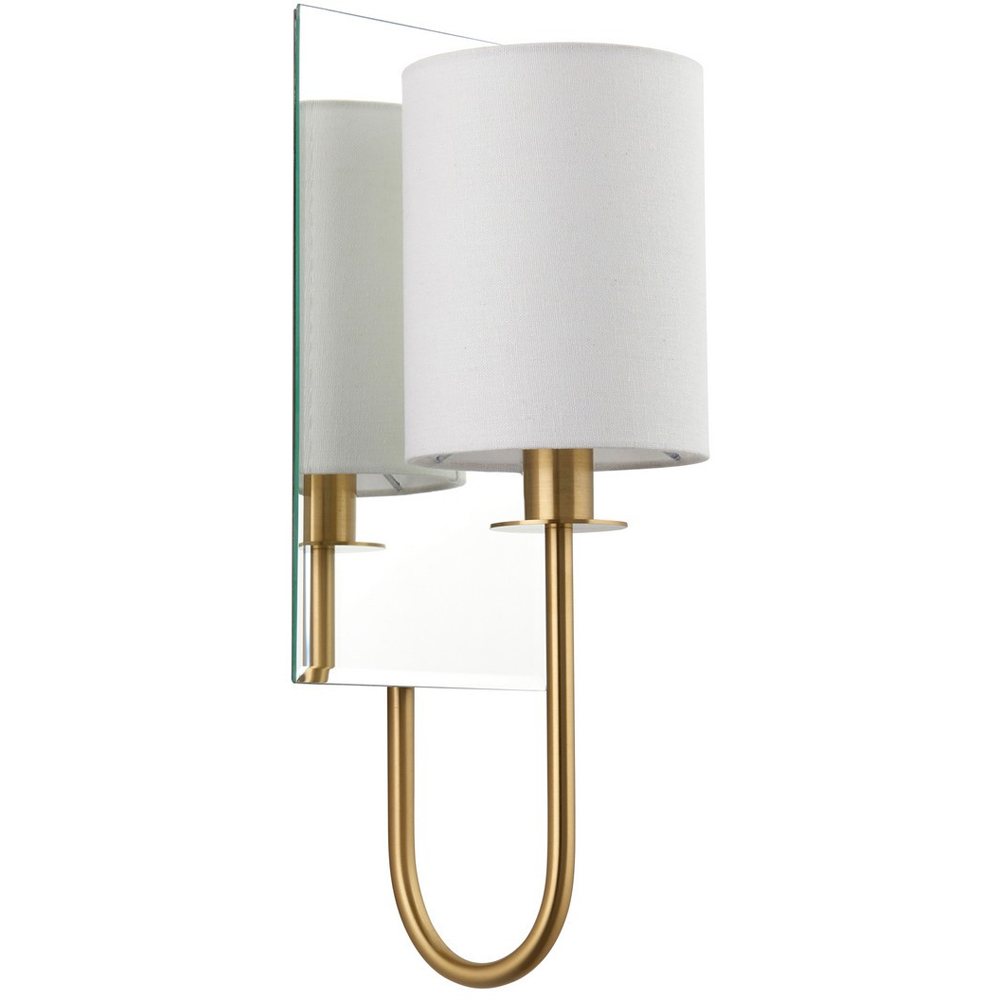 Merano Pisa Satin Brass and White Wall Lamp Image 1